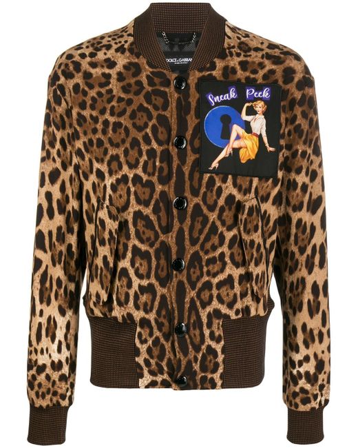 Dolce & Gabbana leopard-print bomber jack