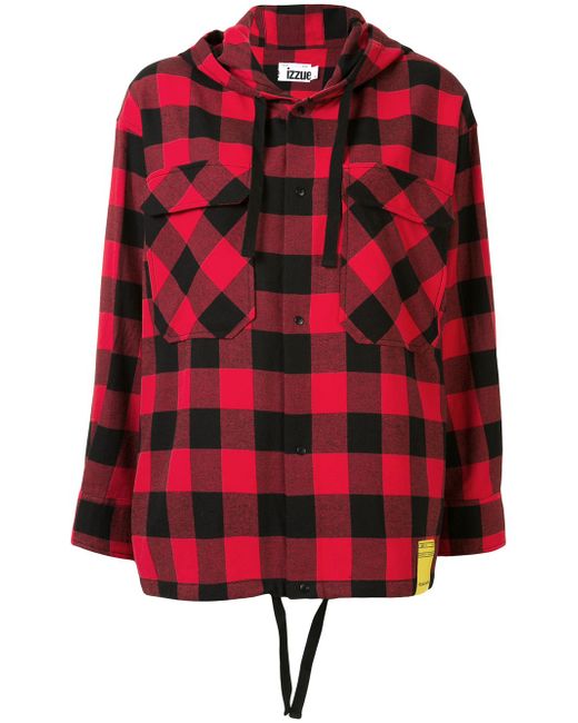 Izzue hooded check shirt