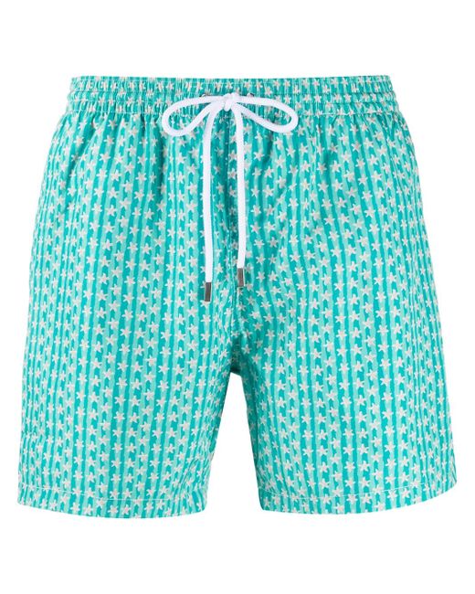 Barba striped star print swim shorts