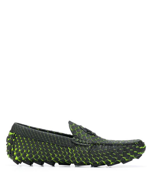 Philipp Plein slip-on croc effect loafers