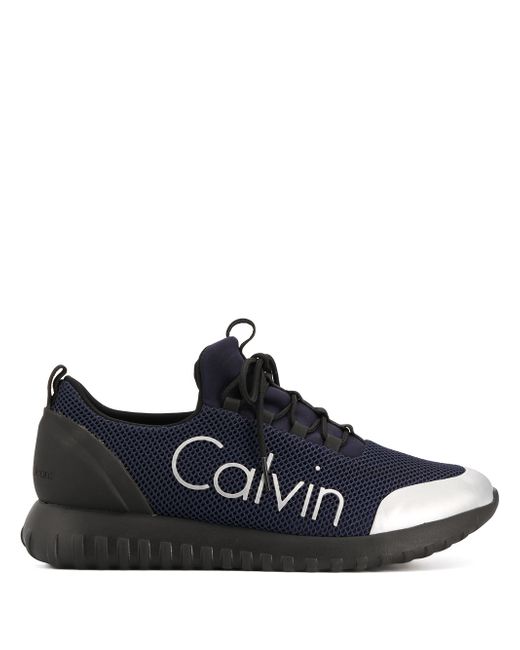 Calvin Klein Jeans logo print panelled sneakers