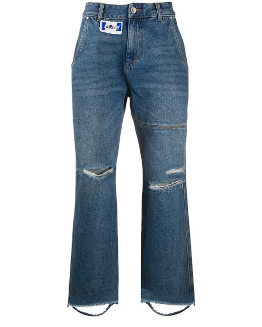 Ader Error distressed straight-leg jeans