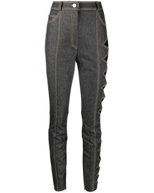 David Koma side cut-out high rise skinny jeans