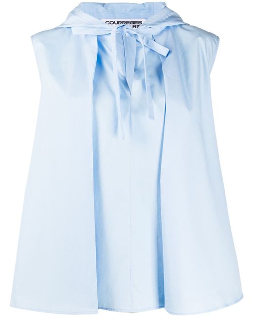 Courrèges sleeveless hooded blouse