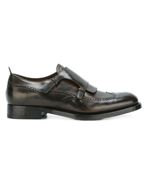 Silvano Sassetti perforated detail monk shoes