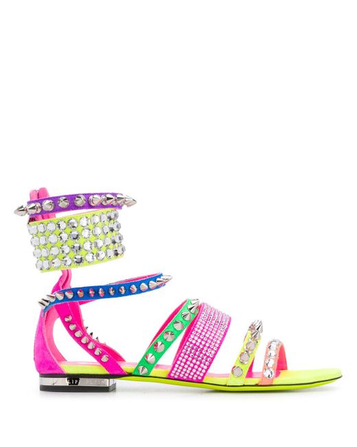Philipp Plein studded colour-block sandals