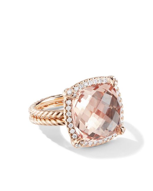 David Yurman 18kt rose gold Châtelaine diamond and morganite ring