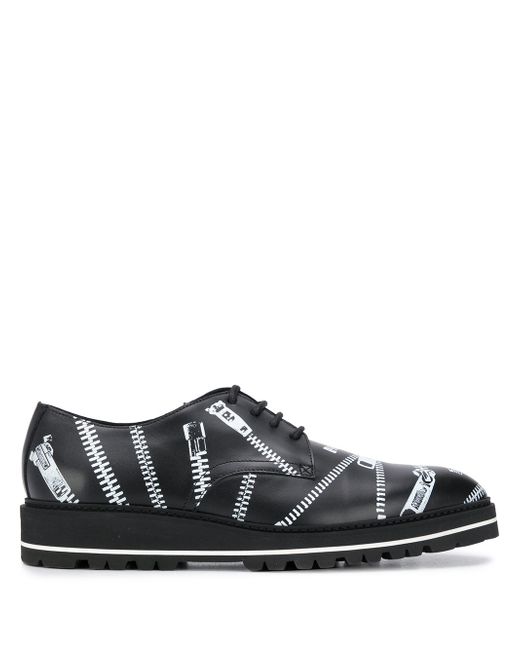 Moschino zip-printed Derby shoes