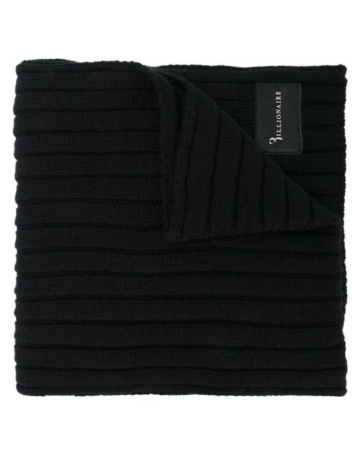Billionaire ribbed knit scarf