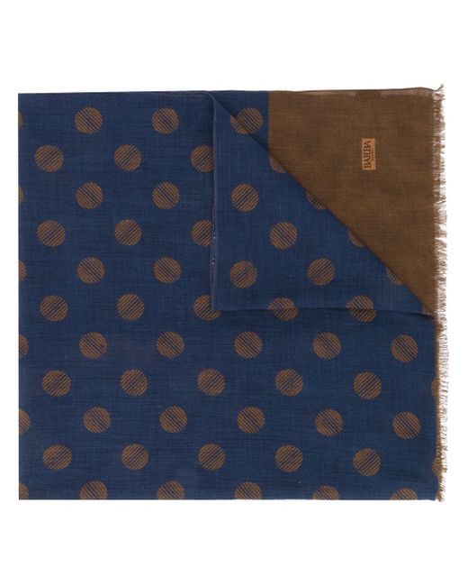 Barba dot-pattern fringed scarf