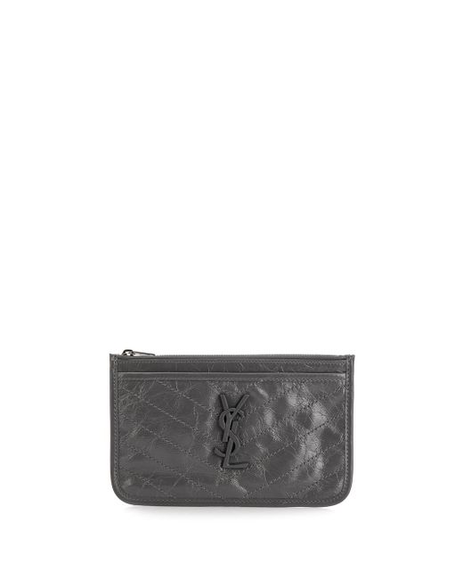 Saint Laurent wrinkled zipped monogram wallet