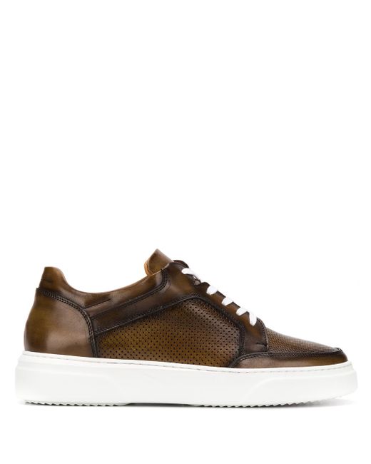 Eleventy perforated low-top sneakers