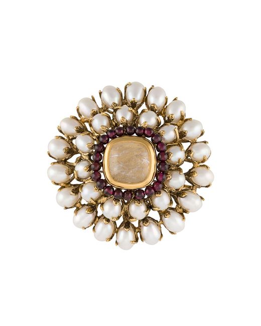 Goossens Perle Baroque floral brooch