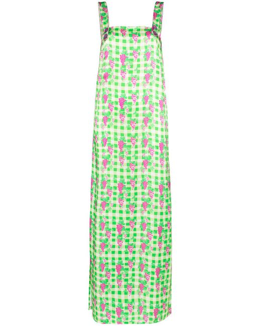 Helmstedt checked and floral-print maxi dress