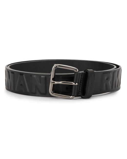 Emporio Armani logo debossed leather belt