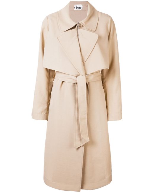 Izzue belted cotton trench coat