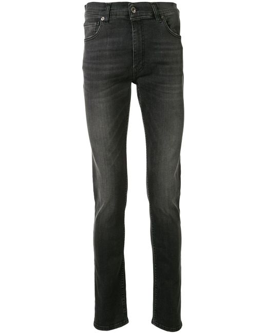 Moschino question mark patch slim jeans