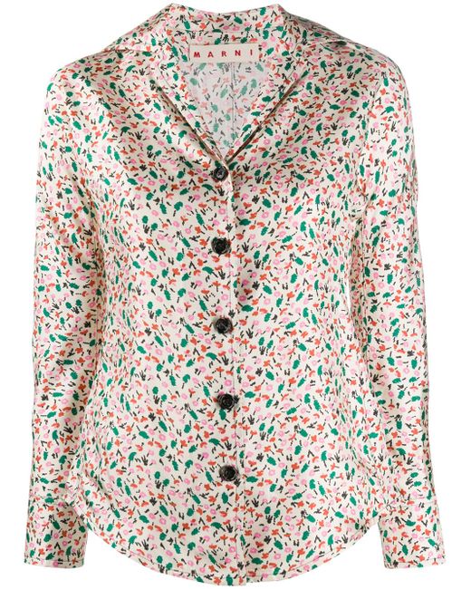 Marni floral v-neck blouse