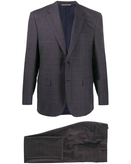 Canali single-breasted checked suit
