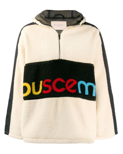 Buscemi logo printed shearling sweatshirt