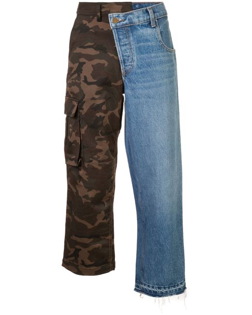 Monse denim and camouflage patchwork jeans