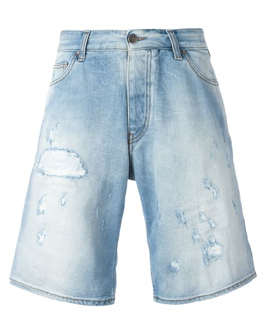 Armani Jeans distressed long denim shorts