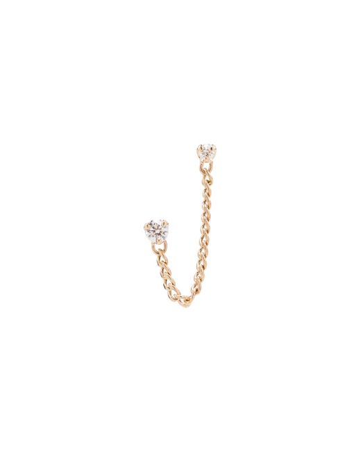Zoe Chicco 14kt gold diamond stud chain earring
