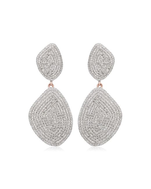 Monica Vinader Nura Double Teardrop Cocktail Diamond earrings