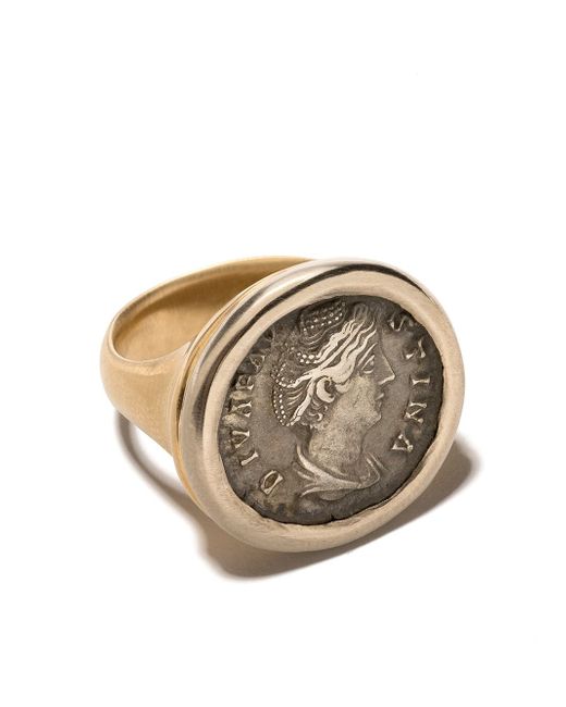 Hum 18kt gold engraved signet ring