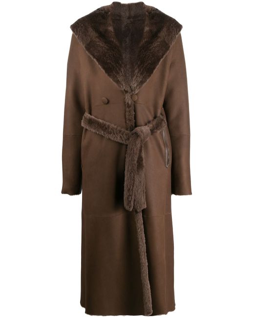 Liska fur-trimmed trench coat