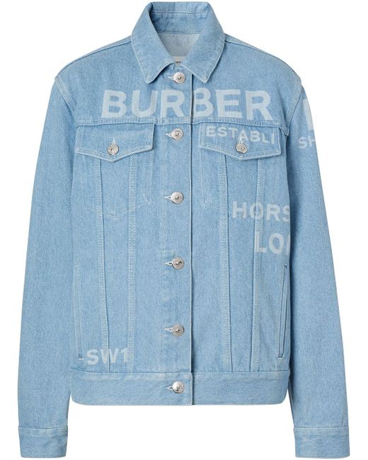 Burberry Horseferry print bleached denim jacket