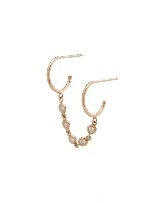Zoe Chicco 14kt gold diamond double-hoop earring