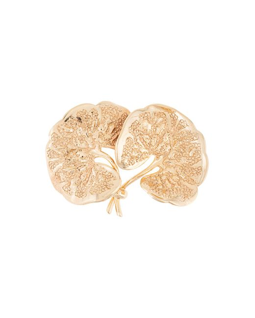 Christian Dior pre-owned leaf motif brooch