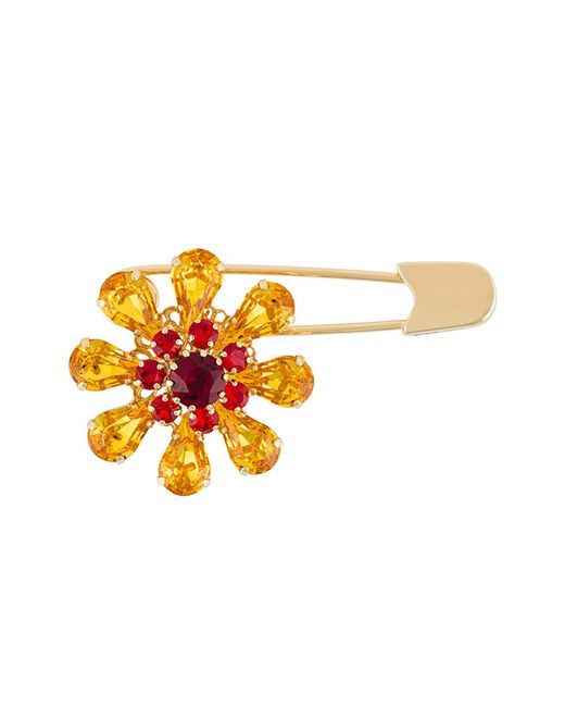 Dolce & Gabbana crystal flower safety pin