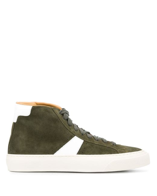 Scarosso contrast panels high-top sneakers