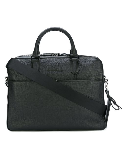 Emporio Armani grained leather briefcase