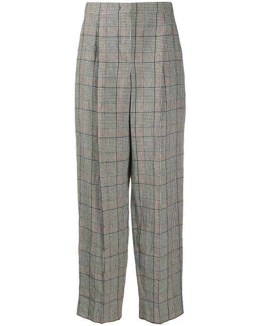 Emporio Armani tartan pattern high-waisted trousers