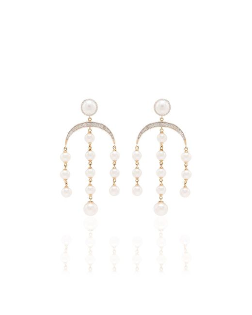 Mateo 14Kt gold pearl and diamond earrings