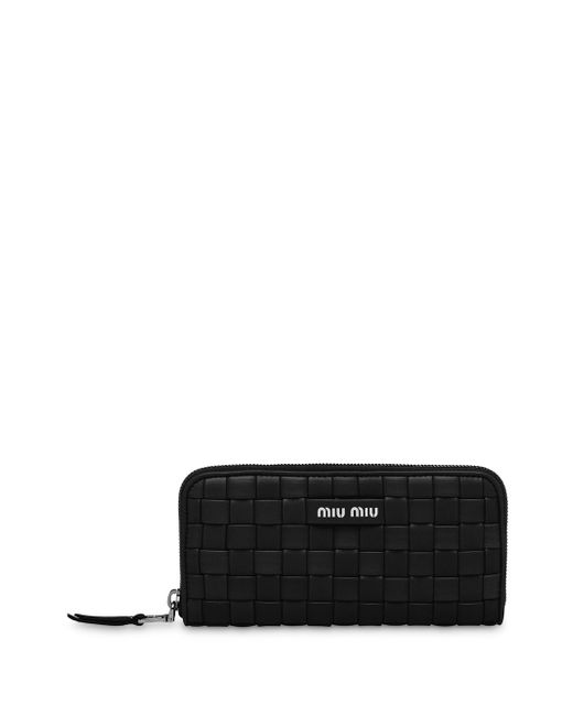 Miu Miu interwoven leather logo wallet