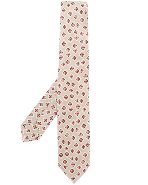 Barba geometric print tie