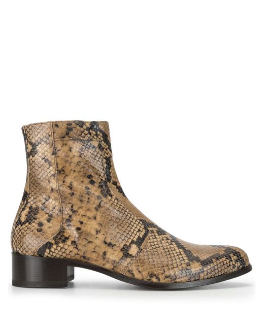 N.21 snake-effect ankle boots