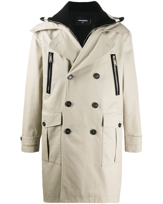 Dsquared2 logo double-breasted trench coat