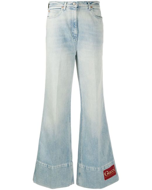 Gucci glitter logo flared jeans