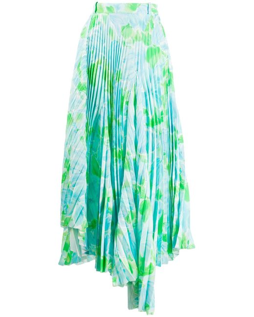 Balenciaga Dynasty floral-print pleated skirt