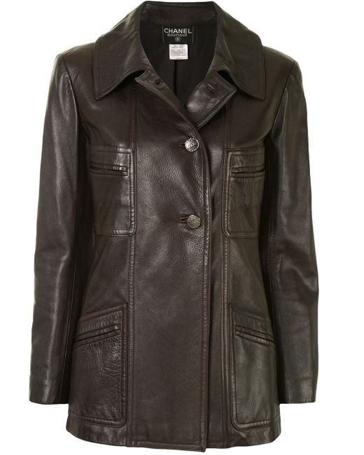 Chanel Pre-Owned 1997 buttoned leather jacket