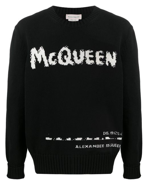 Alexander McQueen logo intarsia jumper
