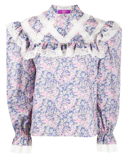Philosophy di Lorenzo Serafini ruffled floral-print blouse