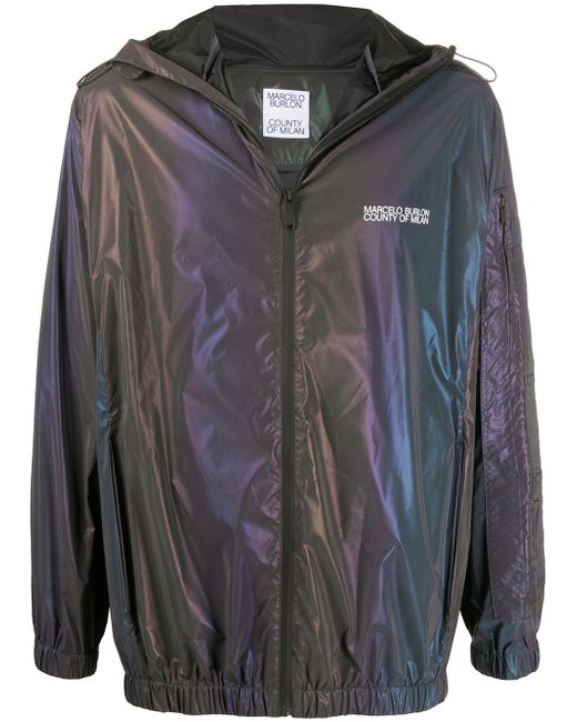 Marcelo Burlon County Of Milan iridescent lightweight hooded jacket