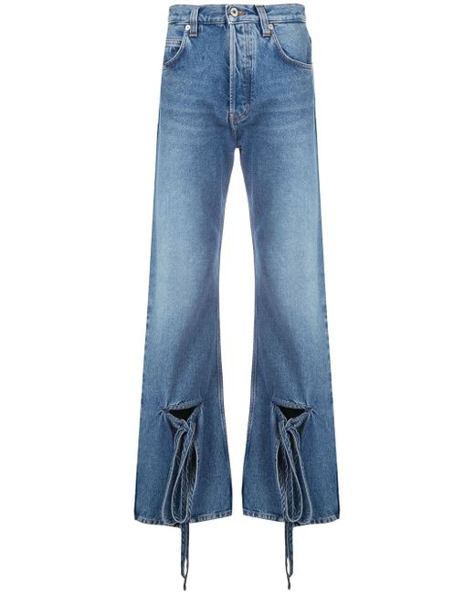 Loewe ankle-tie bootcut jeans