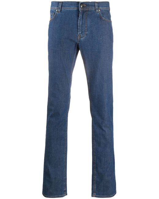Corneliani contrast stitch straight-leg jeans